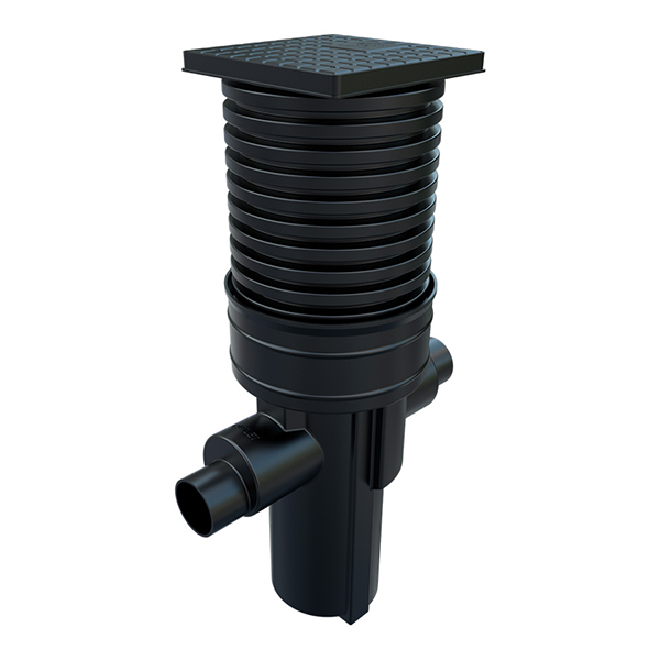 The 300 Series SILTBLOK has a 300mm diameter chamber as well as 110mm or 160mm EN 1401 main channel socket connections.