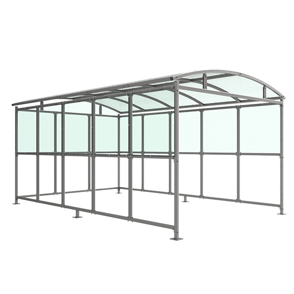 The Inglewood Smoking Shelter is ideal for providing a designated smoking area in a wide number of applications. It is free-standing and open fronted, designed to be assembled on site.

Made from galvanised mild steel, this smoking shelter is complete with a 4mm UV stabilised PETG roof. All with 3m width. Bolt down as standard. Extension bays also available.

Suitable for:

Workplaces
Public buildings
Transportation hubs
Hotels