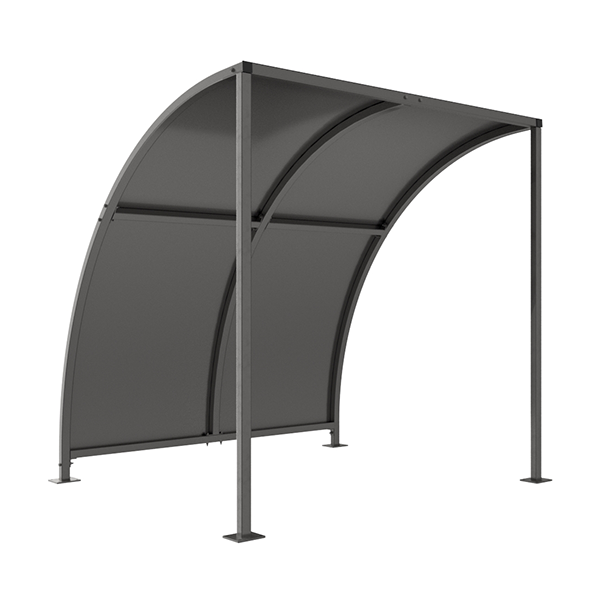 This Leyton Bicycle Shelter with galvanised roof offers a cost-effective solution for cycle storage in a wide number of applications. Constructed from galvanised mild steel, this cycle shelter is available in sizes ranging from 1 metre to 5 metres, with additional extension bays available, also in these sizes. View extension bays here.

Complete with a galvanised sheet curved roof.