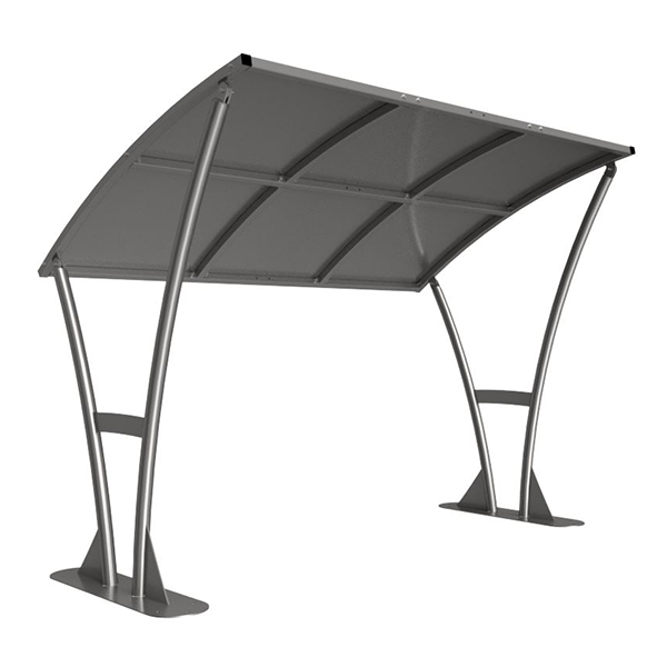 This Newton Bicycle Shelter Extension Bay is supplied complete with galvanised roof, and available in sizes from 2m to 5m. It is a free-standing, open sided shelter, which is designed to be assembled on-site. Made from galvanised mild steel.

Complete with a galvanised sheet curved roof.