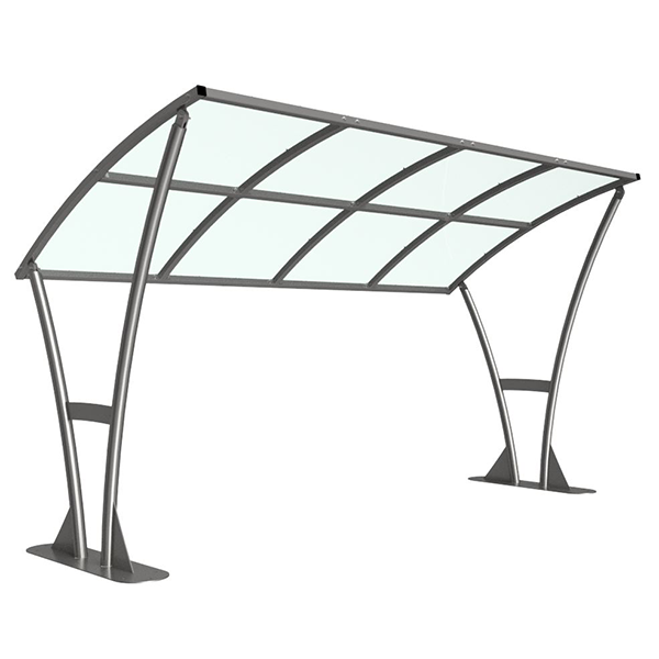 This Newton Bicycle Shelter Extension Bay is supplied complete with PETG roof. It is a free-standing, open sided shelter which is designed to be assembled on-site. Made from galvanised mild steel, this bicycle shelter extension bay is available in sizes 2m - 5m. Designed to extend the Newton bicycle shelter to the desired size.

Complete with a 4mm UV stabilised PETG clear sheet curved roof.