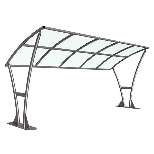 This Newton Bicycle Shelter Extension Bay is supplied complete with PETG roof. It is a free-standing, open sided shelter which is designed to be assembled on-site. Made from galvanised mild steel, this bicycle shelter extension bay is available in sizes 2m - 5m. Designed to extend the Newton bicycle shelter to the desired size.

Complete with a 4mm UV stabilised PETG clear sheet curved roof.