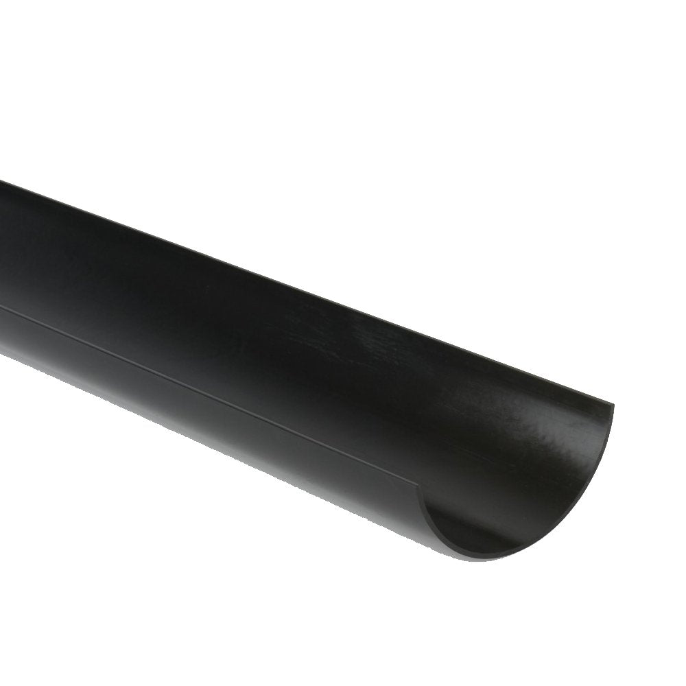 Roundstyle classic gloss domestic gutter. This gutter is made from durable uPVC and comes in 2m or 4m lengths.

Available in: Black, Grey, White, Brown, Arctic White and Anthracite Grey.

112mm Roundstyle Domestic gutter
51mm gutter height
Compatible with Brett Martin 68mm downpipe
Fully tested for accelerated ageing according to BS EN 607:2004
Loading capabilities in line with BS EN 1462:2004
High quality product certified by BS EN ISO 9001:2015
2m or 4m lengths available