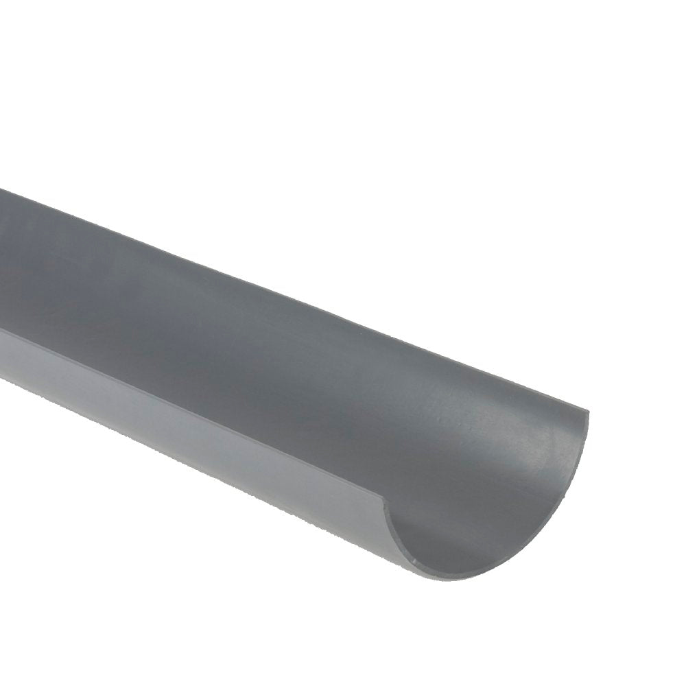 Roundstyle classic gloss domestic gutter. This gutter is made from durable uPVC and comes in 2m or 4m lengths.

Available in: Black, Grey, White, Brown, Arctic White and Anthracite Grey.

112mm Roundstyle Domestic gutter
51mm gutter height
Compatible with Brett Martin 68mm downpipe
Fully tested for accelerated ageing according to BS EN 607:2004
Loading capabilities in line with BS EN 1462:2004
High quality product certified by BS EN ISO 9001:2015
2m or 4m lengths available