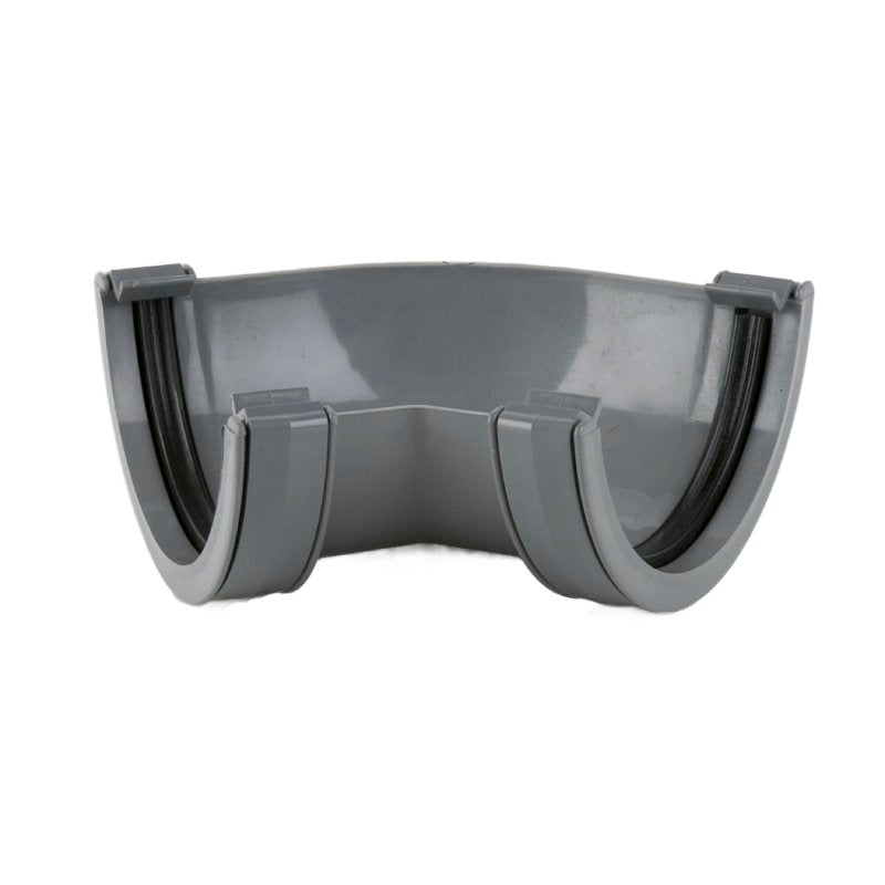 Gutter Angle component for 112mm Roundstyle Gutter, manufactured by Brett Martin. For installing guttering around right angles on a building.
90°, 120°, and 135° options available.

Available in: Black, Grey, White, Brown, Arctic White and Anthracite Grey.