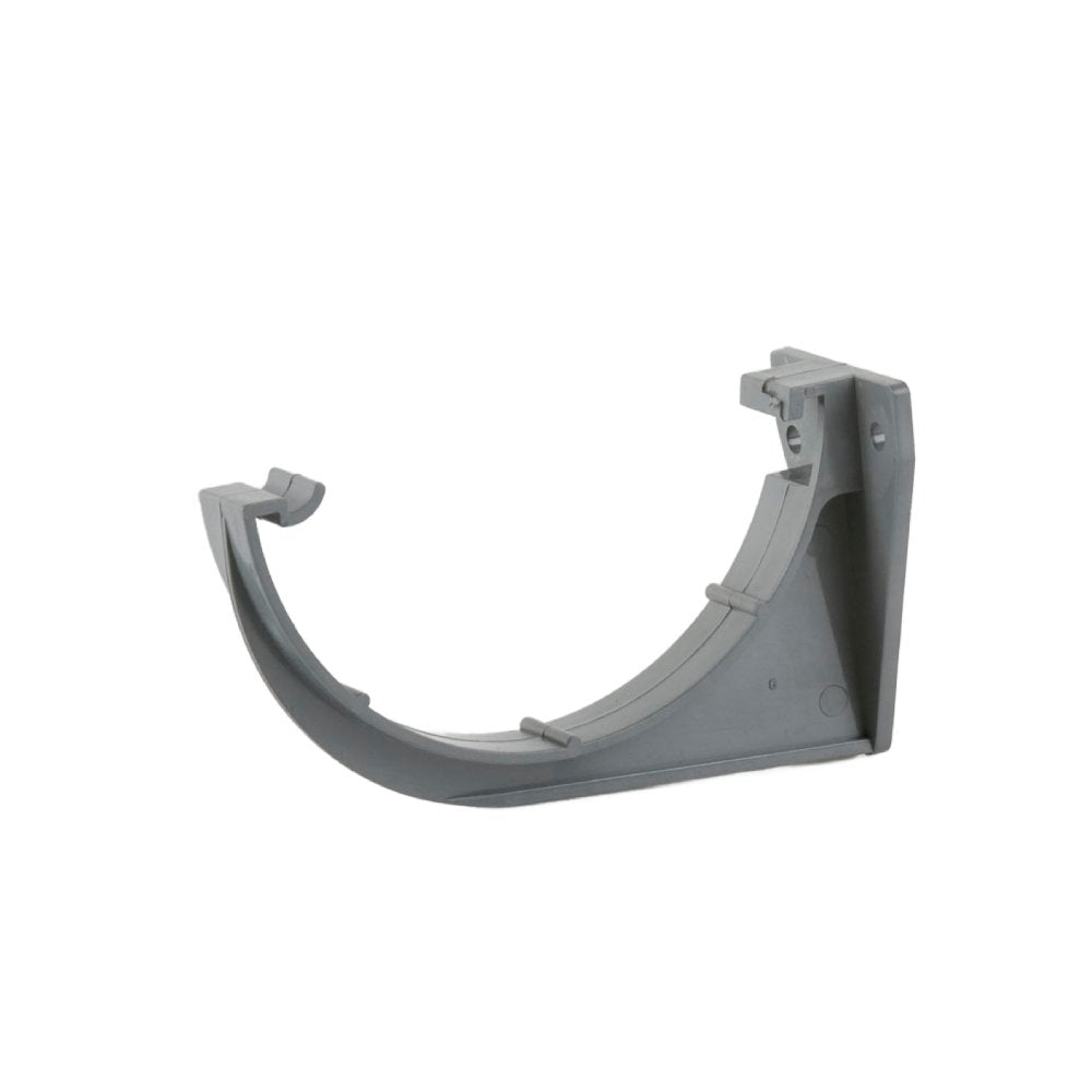 Fascia bracket to fix 112mm round-style gutter to the exterior of a building. Designed to be installed as part of a Brett Martin 112mm Roundstyle domestic gutter system.

Available in: Black, Grey, White, Brown, Arctic White and Anthracite Grey.

Compatible with 112mm Roundstyle gutter
uPVC component – highly durable
Fully tested for accelerated ageing according to BS EN 607:2004
Loading capabilities in line with BS EN 1462:2004
High quality product certified by BS EN ISO 9001:2015