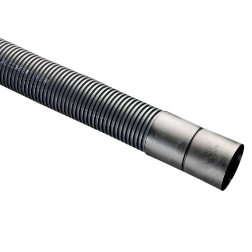 This black 150/178mm twinwall 6m-long duct is used for underground electrical services.