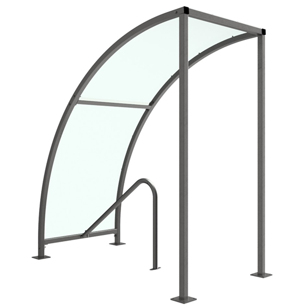 This extension bay is designed to accompany the VS1 Bicycle Shelter, complete with clear PETG roof. It is lightweight, free-standing and single sided, which makes on-site assembly quick and simple. This product is versatile, and can extend the bicycle shelter to the desired length for its application.