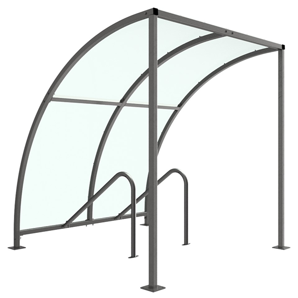 This extension bay is designed to accompany the VS1 Bicycle Shelter, complete with clear PETG roof. It is lightweight, free-standing and single sided, which makes on-site assembly quick and simple. This product is versatile, and can extend the bicycle shelter to the desired length for its application.