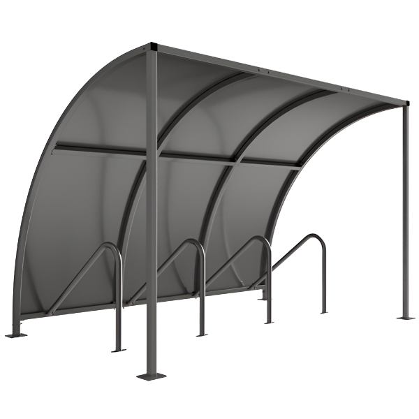 Introducing the VS1 Bicycle Shelter, suitable for bicycle storage in many applications. It is lightweight, free-standing and side sided, which makes on-site assembly quick and simple. Supplied with a galvanised sheet roof with open ends.

This shelter comes with integrated cycle stands, which offers an easy, cost-effective solution. It prevents the user from purchasing the shelter and cycle storage separately, saving time and money.