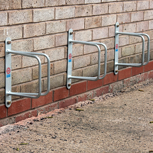 This product is ideal for cycle parking, and can easily be bolted to the wall. This provides a safe and secure area for bike storage, as well as providing a cost-effective solution.

Made from galvanised steel for longevity and durability. Each cycle rack should be at least 610mm apart to allow for easy cycle parking.

345mm x 90mm x 212mm

12mm diameter bar

90 degrees to wall