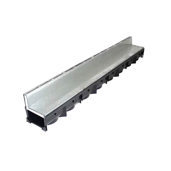 B125 Slot Channel Drain with Galvanised Steel Grate - 1m