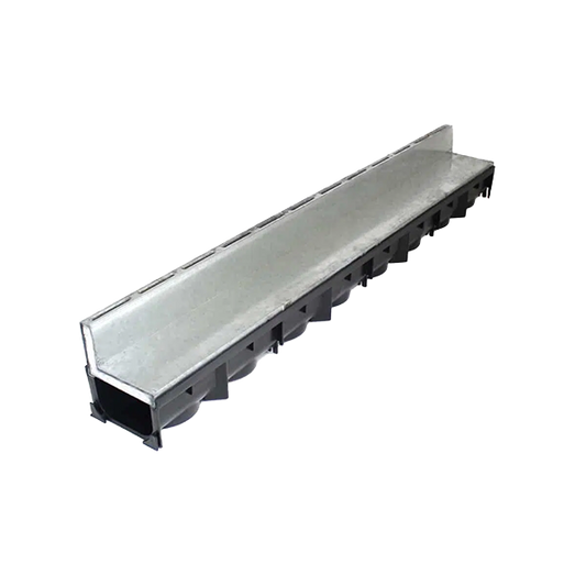 B125 Slot Channel Drain with Galvanised Steel Grate - 1m